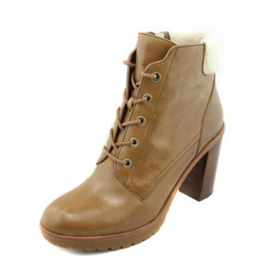 Michael Kors Kim Dark Caramel Leather Bootie 10 M